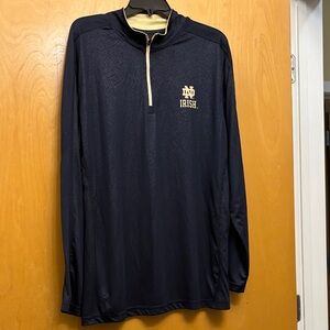 Navy Notre Dame Quarter-Zip Pullover